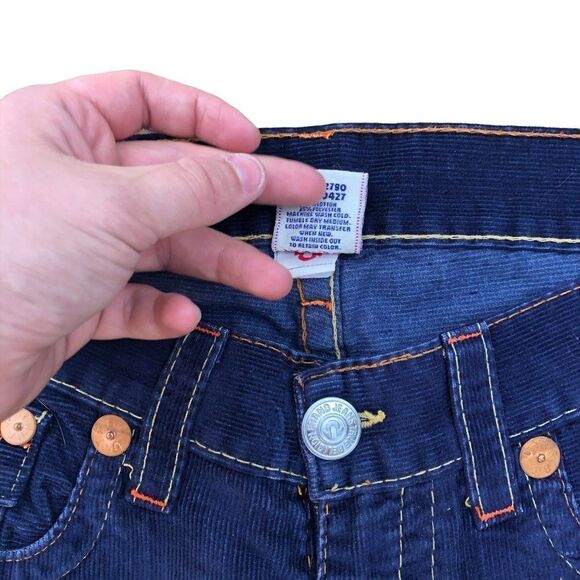True Religion Jeans Size 34 RICKY Corduroy Blue - Picture 5 of 12